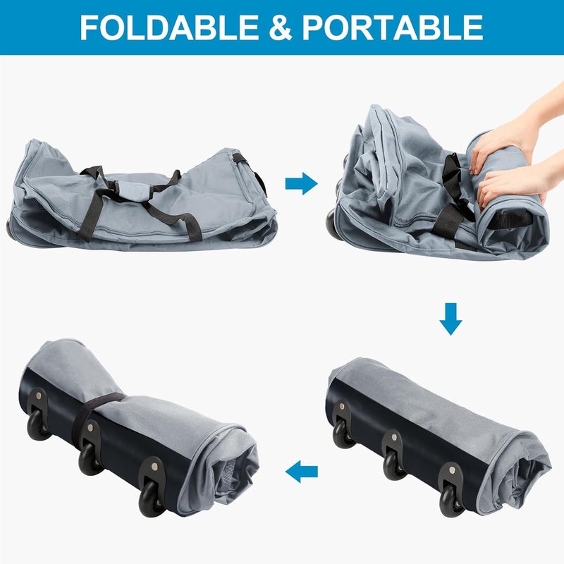 Finnhomy 120L Foldable Rolling Duffel Bag with 3 Wheels, Light Weight Travel Duffel bag with Large Loading Capacity, 32 inch Rolling Duffel bag with Shoulder Strap for Travel Camping Sports - Image 5